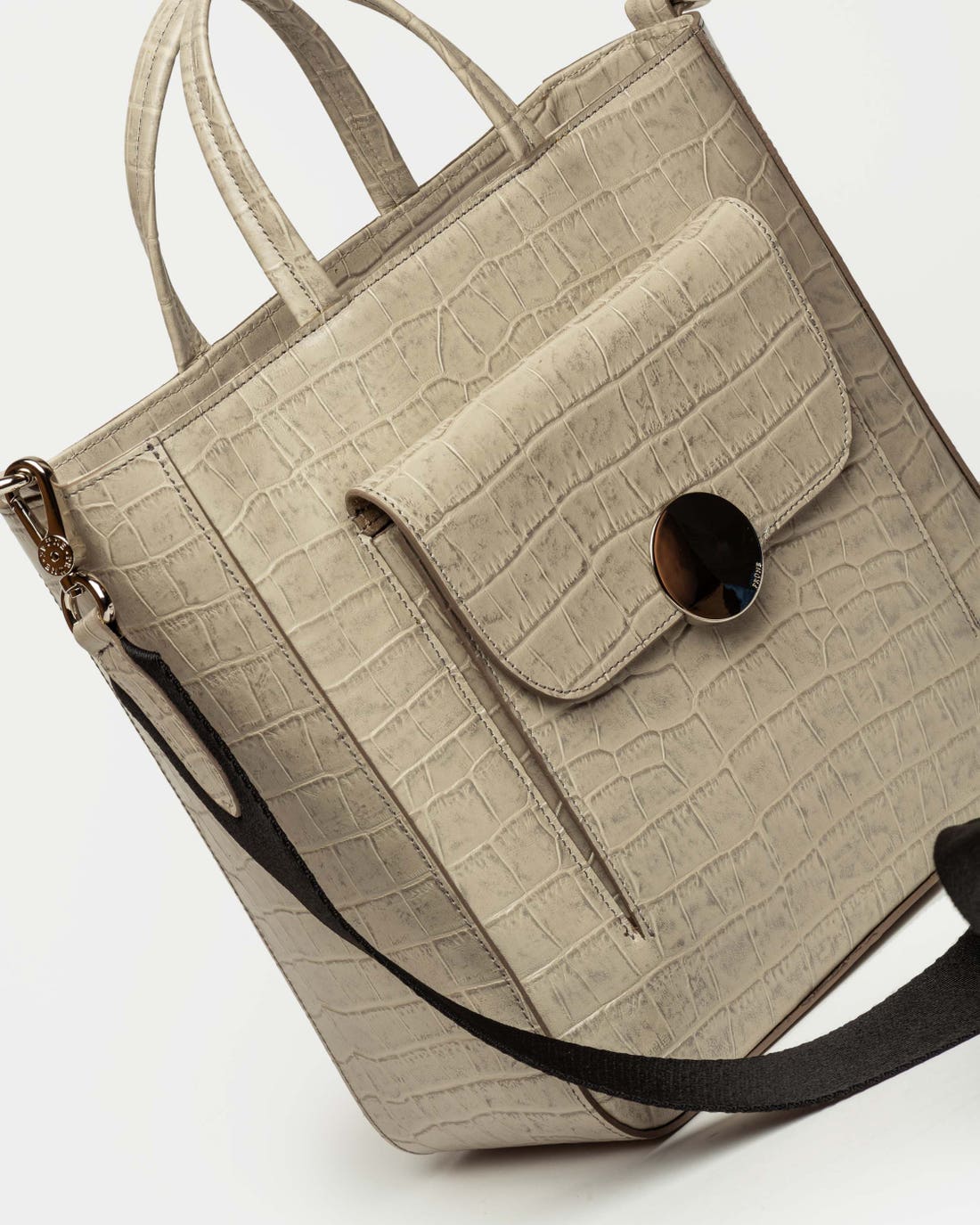 Shopper The Circle en piel de cocodrilo
