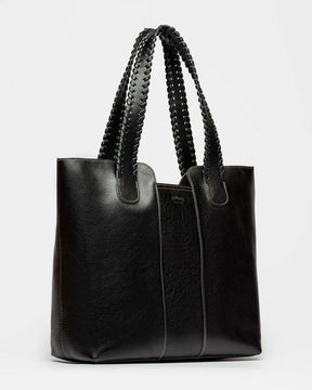 Shopper The Braided en cuero vegetal liso