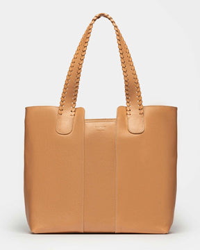 Shopper El Trenzado en piel vegetal lisa
