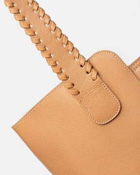 Shopper El Trenzado en piel vegetal lisa