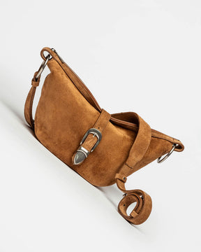Bandolera Bambu en cuero gamuza