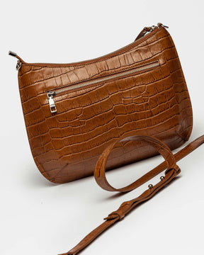 Bandolera de Mia en piel de cocodrilo