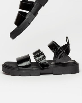 Sandalia media Nina en efecto cuero