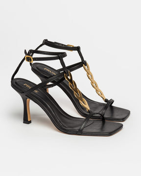 Sandalias altas Goldie en piel lisa
